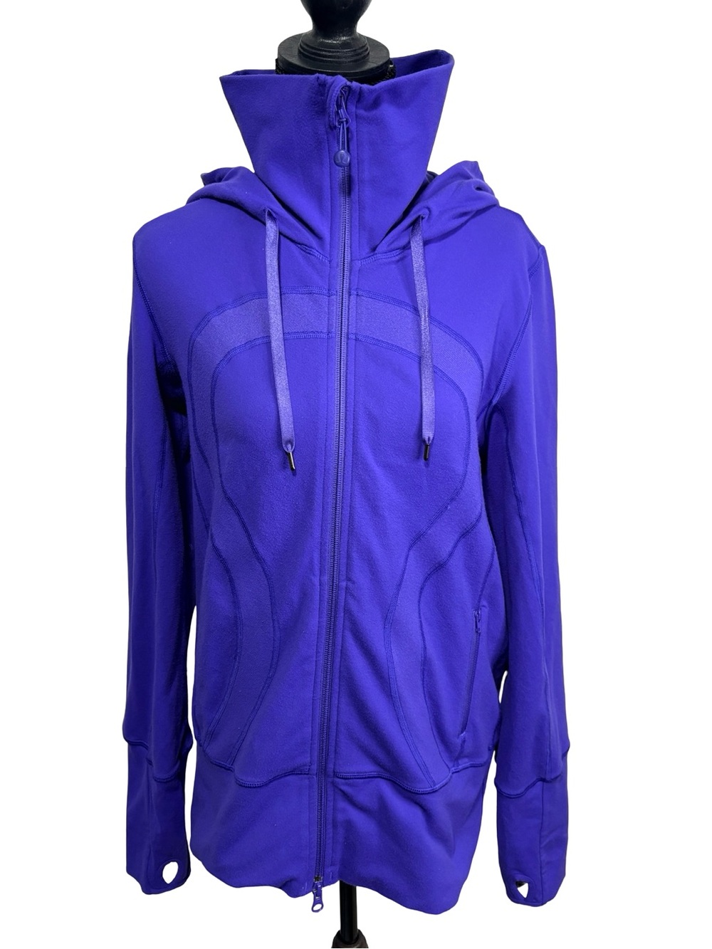 lululemon In Stride Jacket Purple Funnel Neck Hooded Size 10
